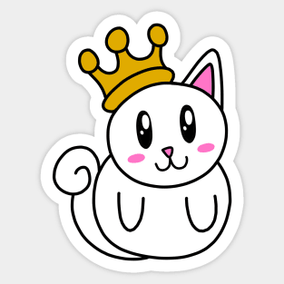 Cute Cat in a Crown Sticker